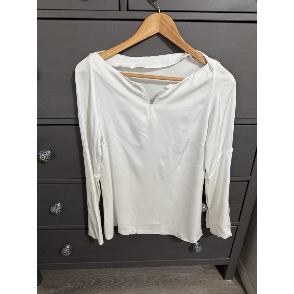 Le Prairie Switzerland Blouse Career White Top Size L 38R